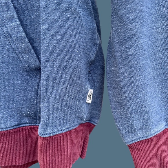 VANS MENS HOODIE MAROON AND BLUE SIZE L - Picture 4 of 5